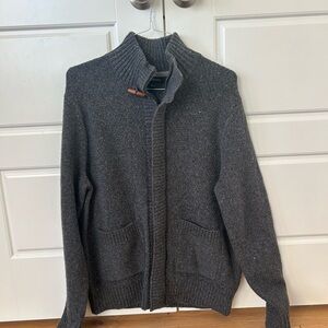 Banana Republic Men's Charcoal Zip-Up Sweater